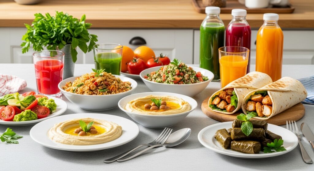 A 7 Day Plan of Lebanese Dishes and Juice Cleanse Ideas.
