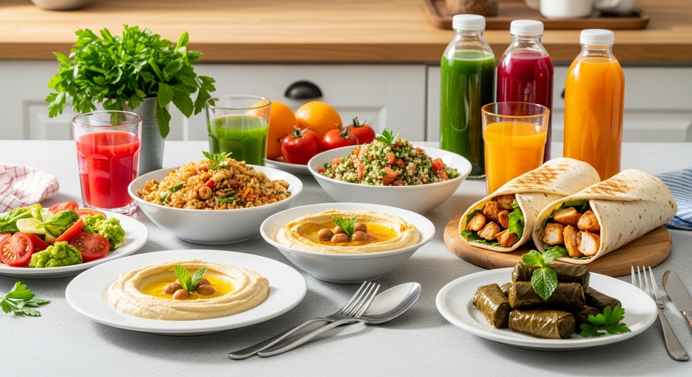 A 7 Day Plan of Lebanese Dishes and Juice Cleanse Ideas.