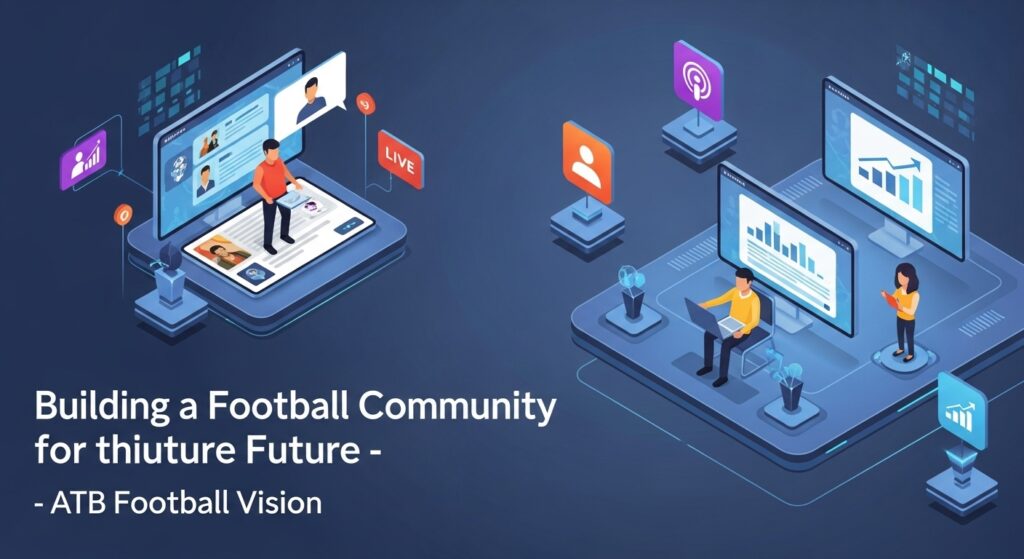 Digital football community connecting fans through forums, podcasts, and live streams representing ATB Football’s future vision