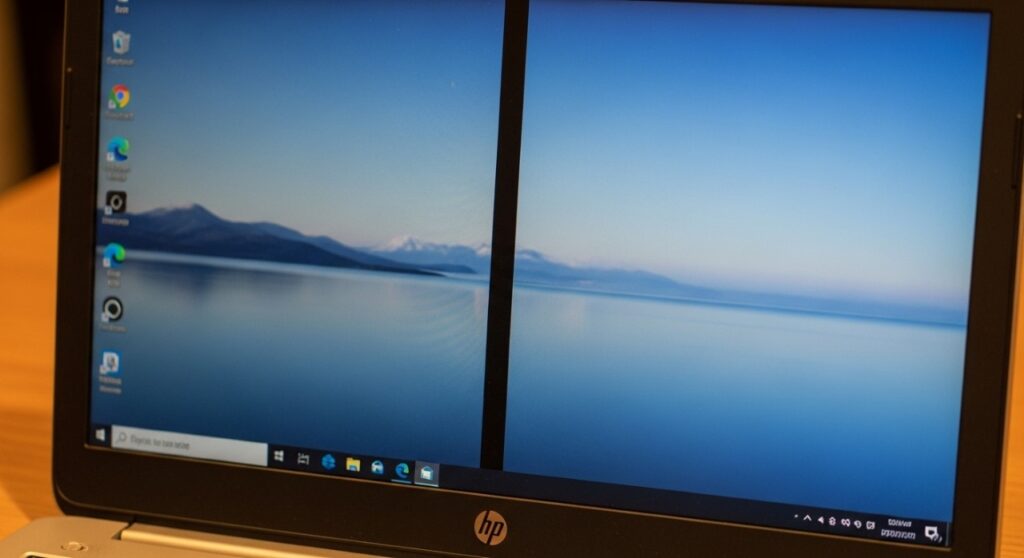 black line on laptop screen hp