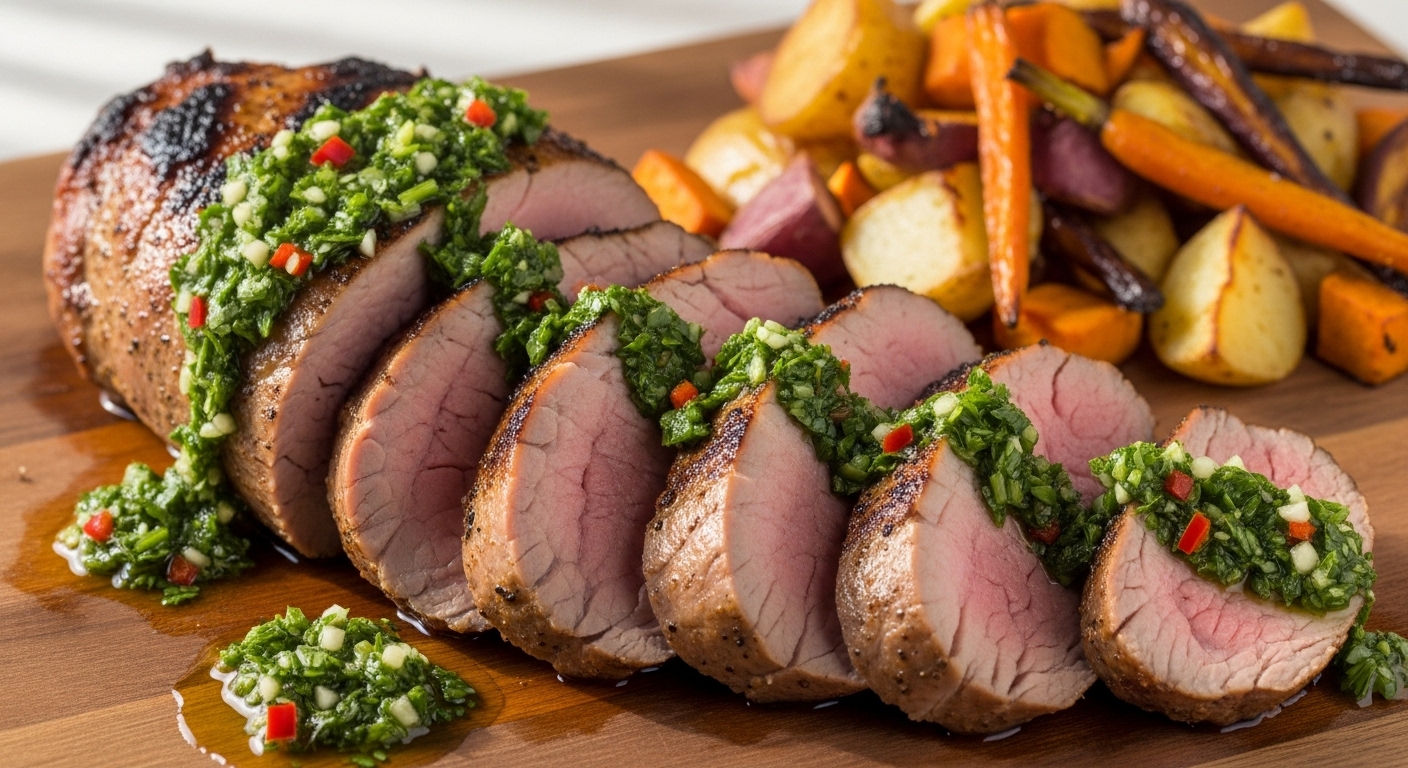 pork tenderloin and chimichurri